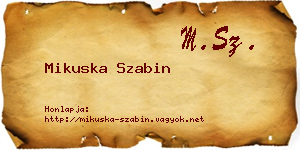 Mikuska Szabin névjegykártya
